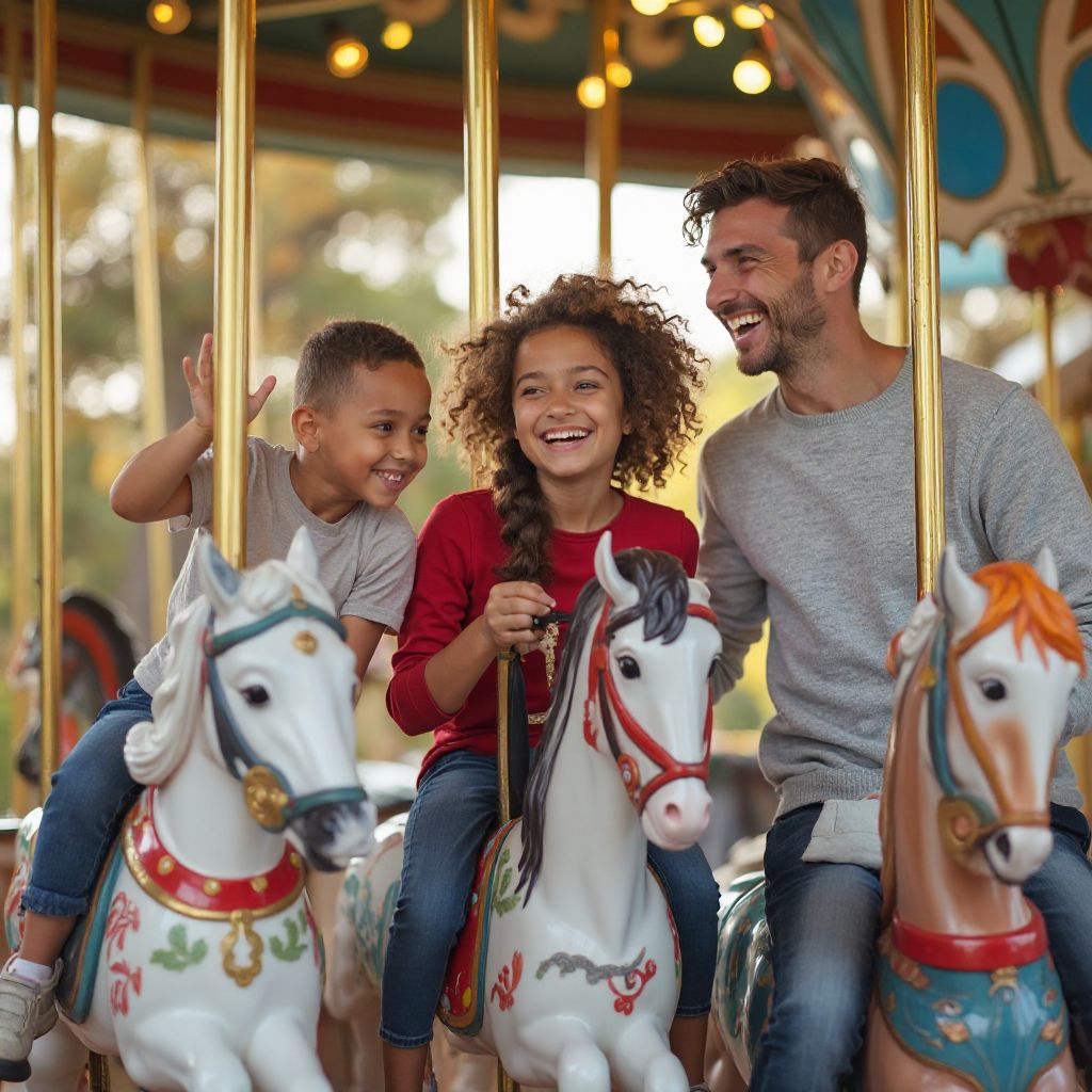 Family on Carousel